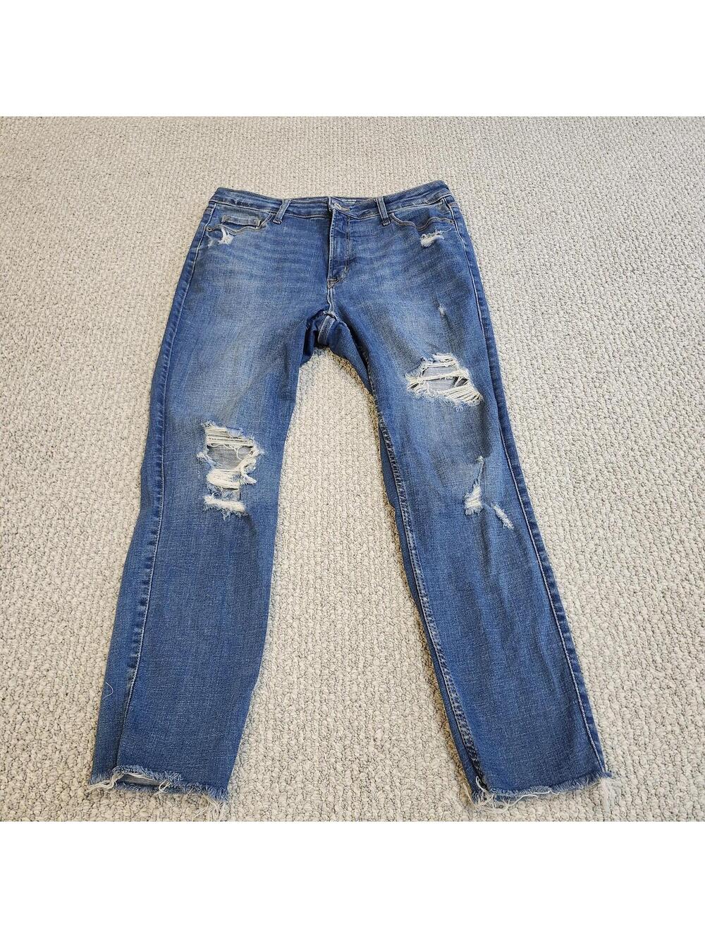 Old Navy Jeans Rockstar Super Skinny Blue Extra High Rise Women’s Size 12